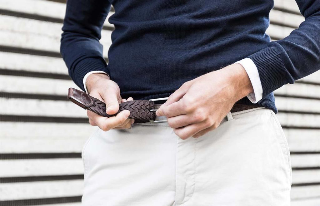 Highbuckle riem zonder gaatjes met modern ratelsysteem voor perfecte pasvorm en stijlvol design
